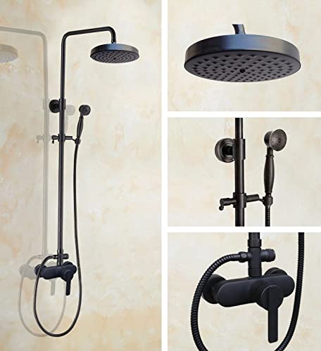 Ensemble douche de pluie contre calcaire mitigeur laiton noir mhg152