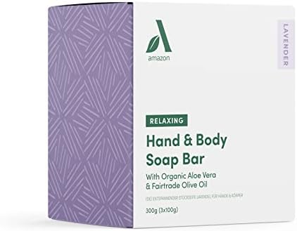 Amazon Aware Relaxing Lavender Hand & Body Soap Bar with Organic Aloe Vera and Fairtrade Olive Oil  3 Bars x 100g