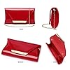 Clutch aus Lackleder für Damen, Abendtasche, stilvolle Schultertasche für Weihnachten, Hochzeit, Party, Abschlussball, Rot E #2