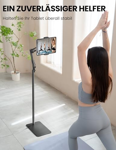 TabHolderix Tablet Bodenständer, 360° Drehbarer Tablet-Ständer, Verstellbare Halterung, Kompatibel mit iPad und Kindle… – Ansicht 4