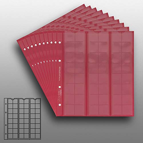 10 Numismatic Prophila Coin Sheets, 48 Pockets up to 17 mm Diameter