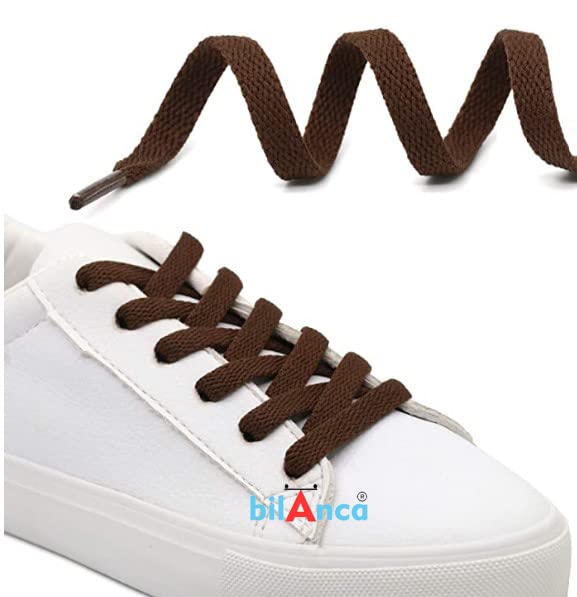 Image of 2 PAIRS Flat Shoe laces 48 Inches Wide Shoelaces for Athletic Running Sneakers Sports Shoes Boot Laces Strings (2 Pairs)
