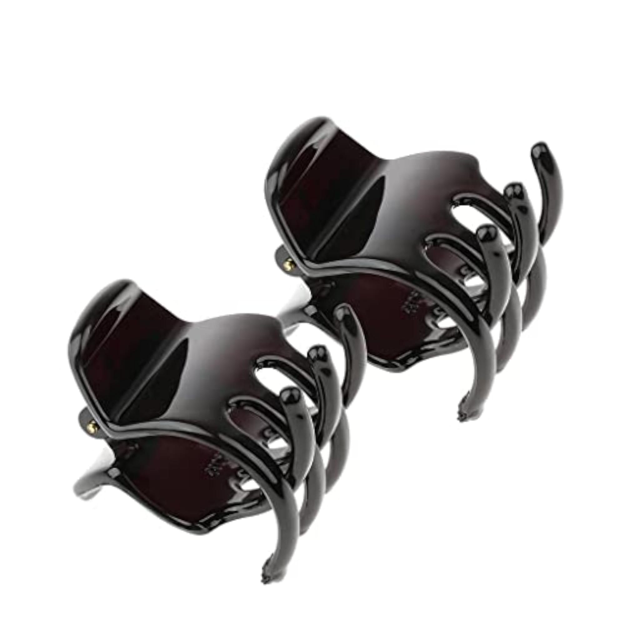 2x Ladies Hair Claw Grip Clips for Women, Black