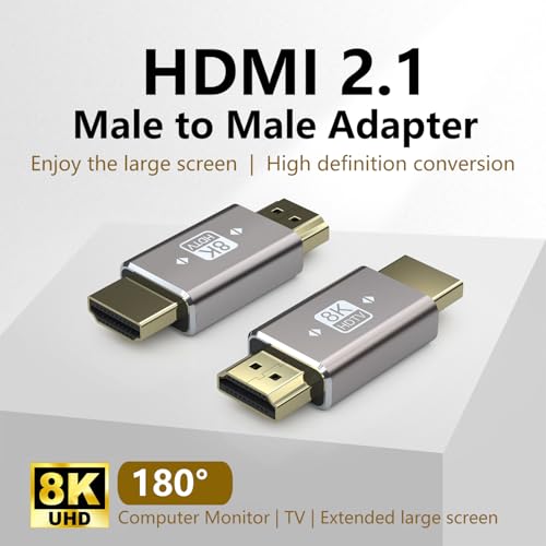 Adaptador HDMI 8K Macho a Macho Paquete x2 miniatura 2