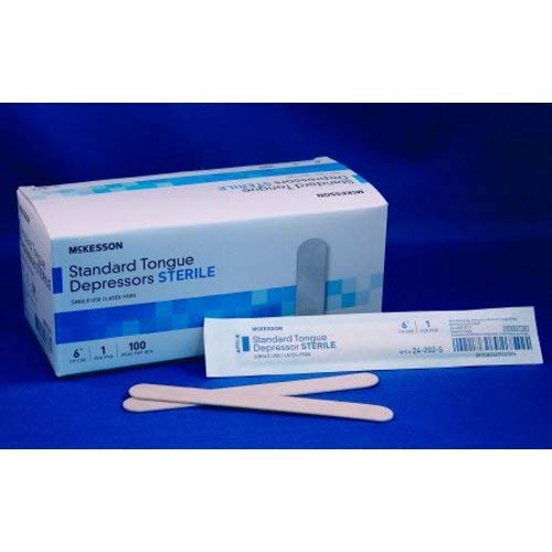 McKesson Tongue Depressor Senior 6 Inch Wood 17.5 mm Wide Blade, 24-202-S - Box of 100