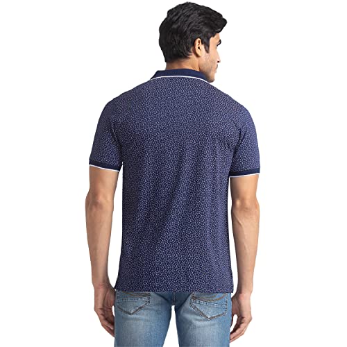 Image of Colorplus Men's Pure Cotton Print Pattern Tailored Fit Polo Neck Half Sleeve Casual T-Shirt