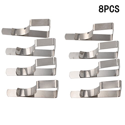 Shoze 8 pcs Tablecloth Clips Stainless Steel Flexible Table Cover Pegs Clamps Table Cloth Holders for Grips Wedding Party Prom Marquees Tableware Household