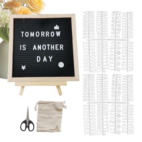 Walopola Tablero de letras de fieltro, tablero de mensajes, 9.84 x 9.84 pulgadas, boletín interactivo de fieltro para restaurante, aula, eventos, exhibición, boda, guardería, cumpleaños, cafetería