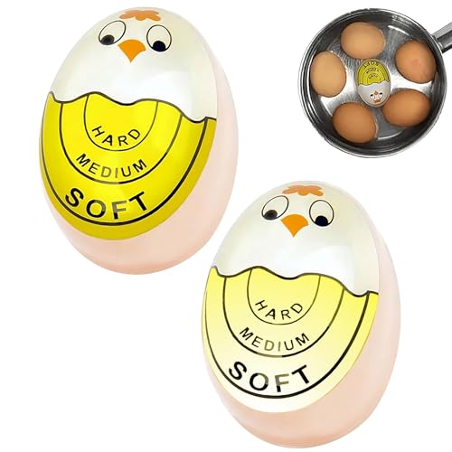 2 Stück Egg Timer Harz,Farbwechsel Eieruhren,Wiederverwendbare Egg Timers,Neuzeit Eieruhr,Wärmeempfindlich Farbe Veränderung Eier Timer,für Wasser mit Farbwechsel,Eieruhr zum Anzeige Hart/Medium/Weich
