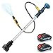 Kabellose Stab-Wassertransferpumpe 18V mit 2x2.0Ah Akkus, Akku Regenfasspumpe 3000 L/h, 6m Förderhöhe, Tragbare Wasserpumpe mit Gartensprühdüse, Kompatibel mit Makita 18V Akku für Pool/Gärten/Teiche