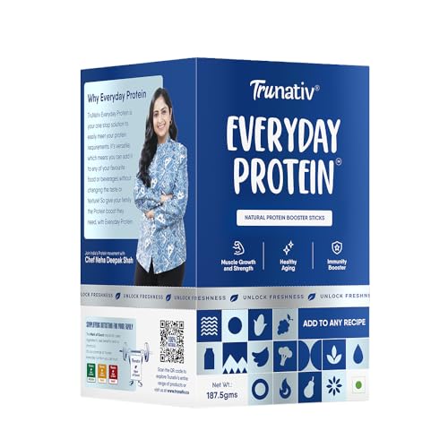 Image of Trunativ Cookable Milk Protein Isolate | 85% Protein Per Serving | Muscle Growth & Immunity Booster | Natural Protein Powder | No Added Sugar | High Absorption | Unflavoured |15 Sticks - 187.5g (Pack of 1)