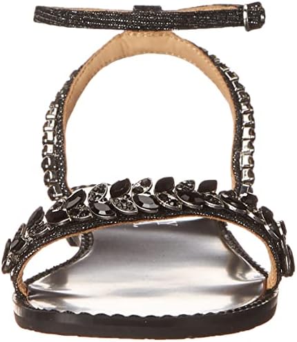 Badgley Mischka Women's KENSY Flat Sandal, Black, 6 | Image 1