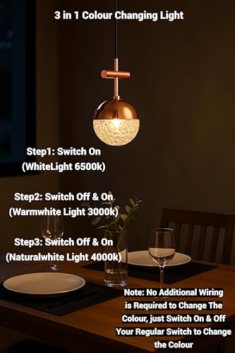 Image of FILLISKA Luxurious Hanging /Pendant Light. Warmwhite Light (Acrylic Crystal RoseGold-351)