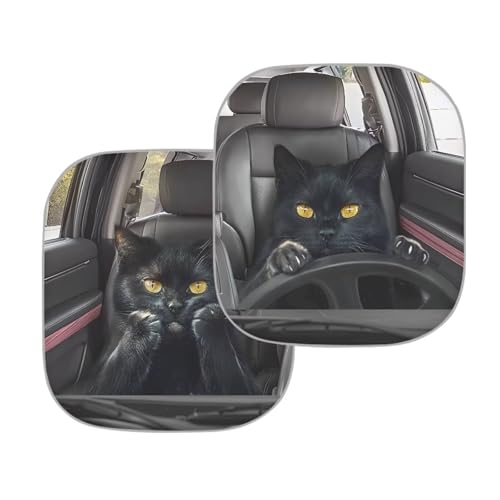 Image of Drive Black Cat Windshield Sun Shade for Truck SUV Car Foldable Easy Installation Heat Reflector-Keep Your Vehicle Cool Car Interior Accessories for Sun Heat Ft Fits Most Cars