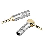 【DIY L型プラグ】 3.5mm ステレオミニプラグL型プラグ&ストレートタイプ 【2個セット】