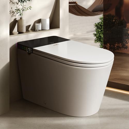 Sanitario inteligente London Sunshine ADA Premium con tapa de apertura automática, sensor de pie para descarga, bidé con lavado y secado de aire, boquilla autolimpiable, asiento calefactable y pantalla LED miniatura 1