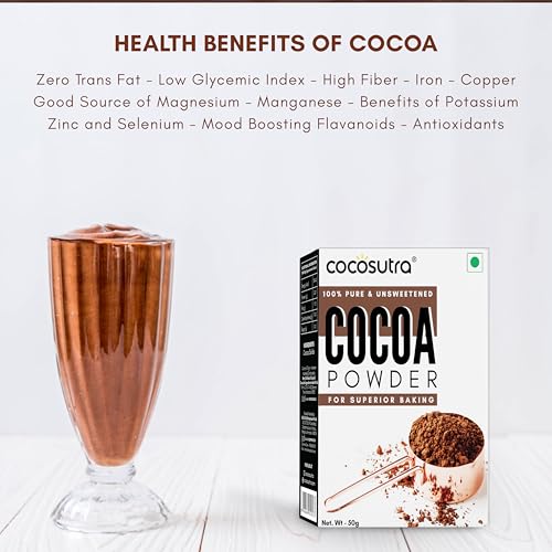 Image of Cocosutra Cocoa Powder, 100g, Unsweetened & Dark, Pack of 2 | 100% Cocoa, Natural Ingredients, Gluten Free, Keto Friendly, Perfect for Baking