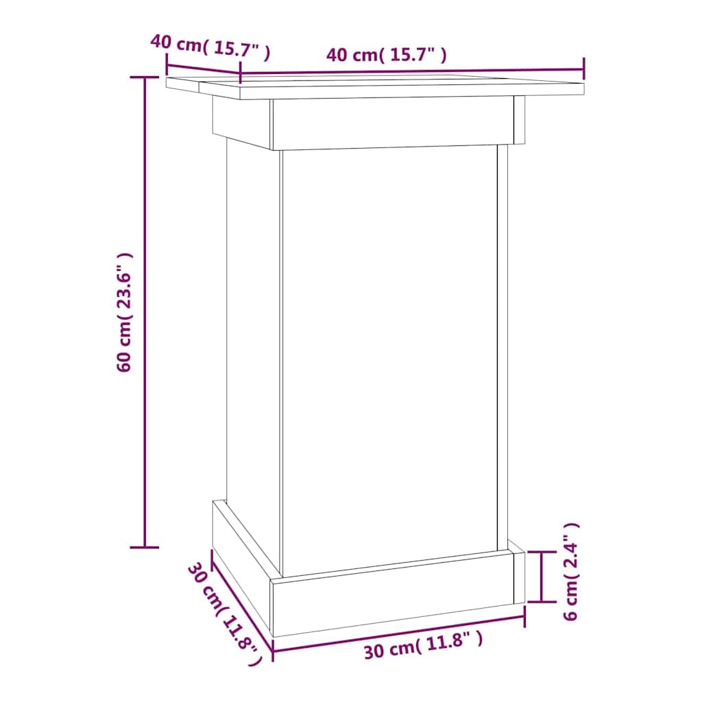 Stojak na kwiaty 40 x 40 x 60 cm lite drewno sosnowe