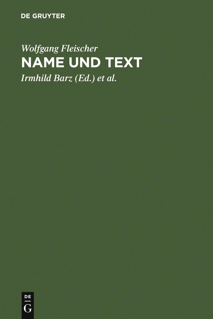 Name und Text: ausgewählte Studien zur Onomastik und Stilistik