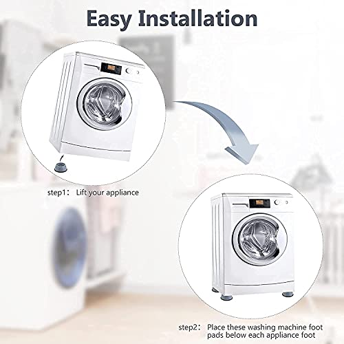 Image of MEXONIC 4Pc Anti Vibration Pads for Washing Machine and Dryer Shock Absorber Noise Cancelling Washer Support Anti Walk Heightening Pads with Suction Cup Feet Prevent Moving Shaking (Standard)