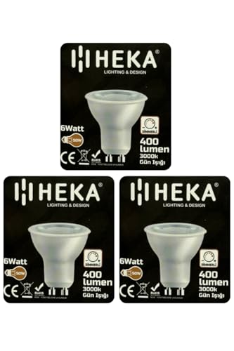 6W (50W) 3000K Sarı Işık GU10 Duylu Dim Edilebilir LED Spot Ampul, 3 Adet
