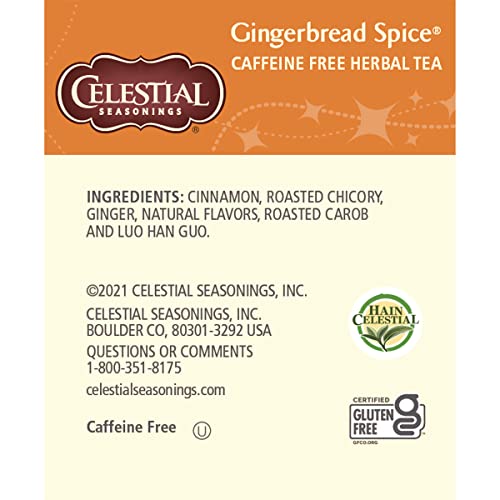Image of Celestial Seasonings Herbal Tea, Gingerbread Spice, 18 tea bags (Pack of 6)
