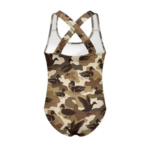 Image of Xpyiqun Swimsuit for Girls One Piece Bathing Suits Size 5-14 Sleeveless Swimwear Cross Shoulder Strap Swimming Wear