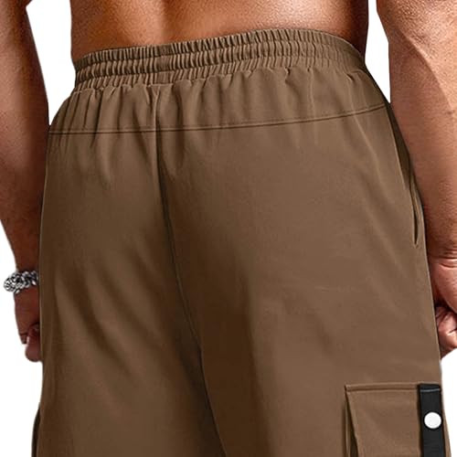 Shorts cargo deportivos para hombre con cintura ajustable y múltiples bolsillos miniatura 6