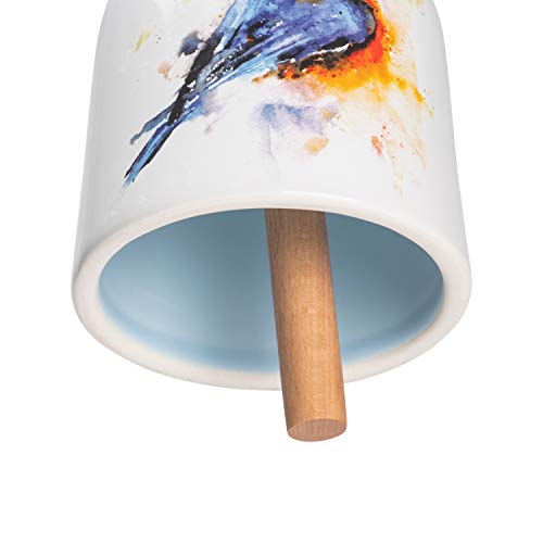 Demdaco Dean Crouser Bluebird Watercolor Blue 5 X 3 Ceramic Stoneware And Jute Decorative Bell #TOP4