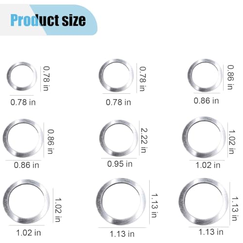 Image of 570PCS Automotive Oil Crush Washers, Aluminum Oil Drain Plug Gaskets, 18 Sizes Flat Washers Assortment Set, M6 M8 M10 M12 M14 M16 M18 M20 M22 M24