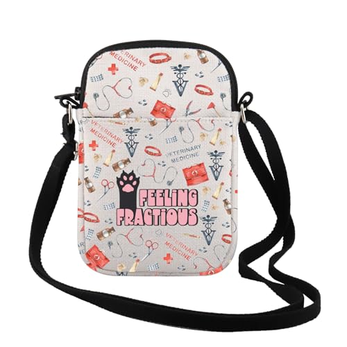 TSOTMO Vet Tech Gift Feeling Fractious Crossbody Bag Veterinary Medicine Gift Veterinary Gift for Women