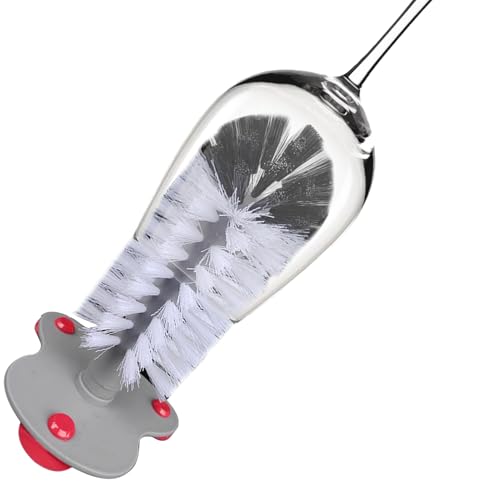 Glasbecherreiniger – Doppelkopfbürste, robuster Saugreiniger, Flexibler Flaschenschrubber | Küchenspüle-Aufsatz für Krug, Glasutensilien, Waschen, Reinigen von Hausbars