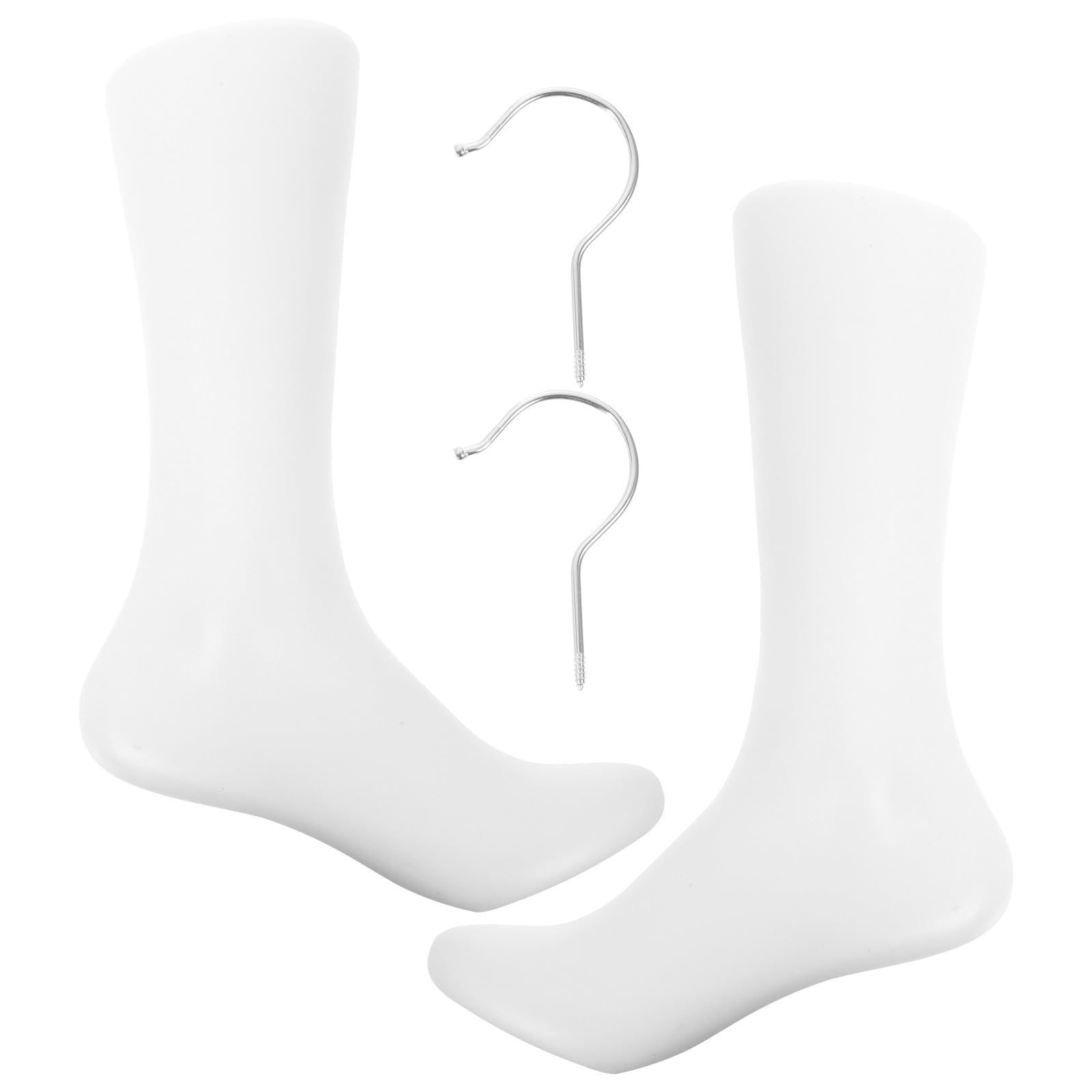 Pie maniquí plástico blanco para recrear looks de calcetines en vitrinas