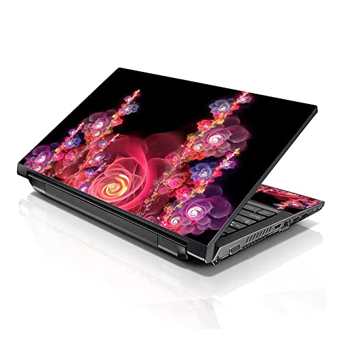 Image of LSS 17 17.3 Inche Laptop Notebook Skin Sticker with 2 Wrist Pads - Reusable Cover Protector Vinyl Sticker Cover Decal Fits 17 inch - 19 inch HP Asus Acer Samsung - Multicolor Flowers Pattern