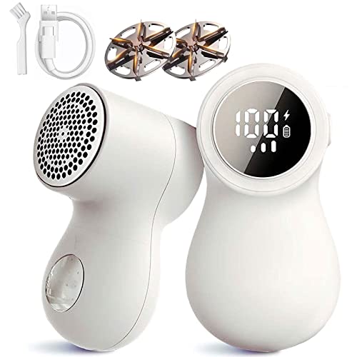 充電式糸くずシェーバーUsbファブリックシェーバー、衣類のボブルリムーバー3モード電気糸くず除去、Debobbler衣類シェーバーは、デジタル表示ボブルオフ、衣類の毛羽立ちシェーバー6ブレードを導いた。