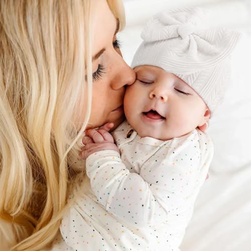 Image of BQUBO Newborn Baby Hats Bear Ears and Mittens Sets Preemie Caps Baby Boy Girl Infant Hospital Beanie for 0-3 Months