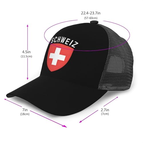 Coat of Arms of Switzerland Unisex Mesh Baseball Caps - Classic Adjustable Hat2