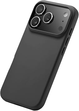 Rubber Fit Silicone Case Compatible with BUFF LABS iPhone 17 Pro Max, Soft, Wireless Charging, Full Protection (Black)