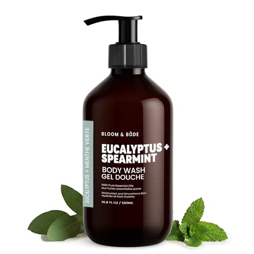 Bloom & Bōde Eucalyptus + Spearmint Body Wash Gel With Pure Essential Oils, Aloe & Glycerin – Sulfate-Free, Plant-Based & Refreshing - Gentle Daily Cleanse, No Dyes/No Artificial Scents, 16.9 fl oz