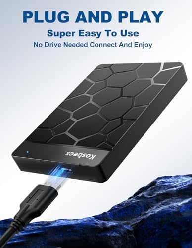Kosbees 500 GB External Hard Drives,Portable Hard Drive for Windows,Ultra Slim External HDD Store Compatible with PC, MAC,Laptop,PS4, Xbox one, Xbox 360;Plug and Play Ready - 1