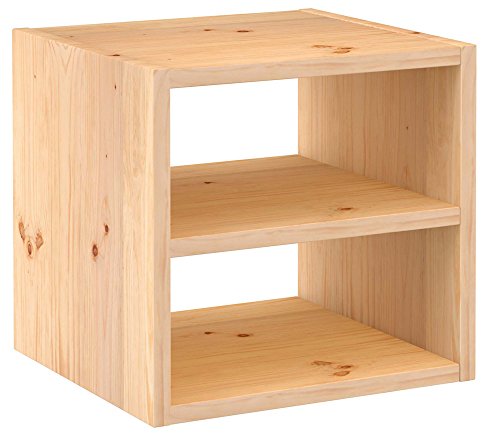 ASTIGARRAGA DMC12099 - Estantería modular 1 cubo + balda intermediaria serie Dinamic fondo 33 cm pino macizo