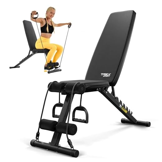 TREX SPORT TX-110B Hantelbank klappbar | Trainingsbank 7-fach verstellbare Rückenlehne | Flachbank & Schrägbank