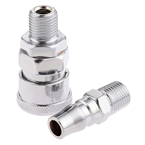 Image of (QRC) Pneumatic Fittings Air Line Hose Compressor Connector Quick Release Coupler Air Line Fittings for Air Line Hose (SM20 + PM20)