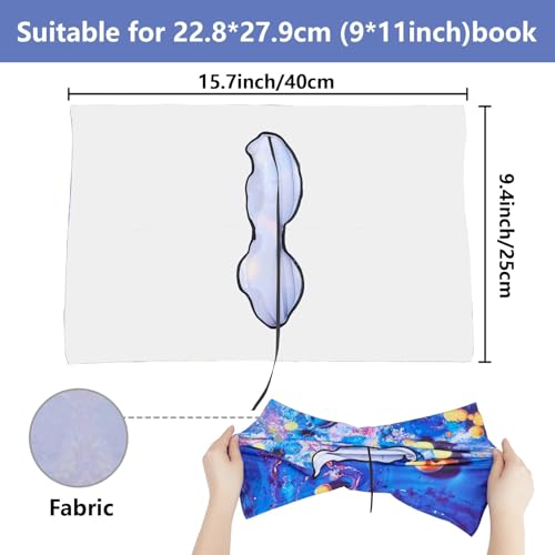 CRASPIRE Cat Stretchable Book Cover Purple Animal Piano Washable Reusable Large Nylon Cloth Elastic Polyester Book Cover Protector Notebook Wraps Suitable for Most Hardcover Books - Image 2