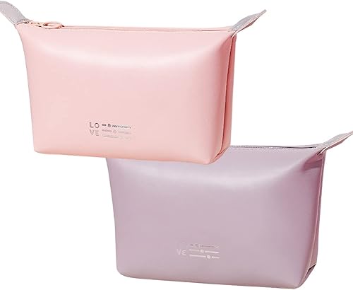 Miniatura 10 de kamumanni Bolsa de maquillaje de viaje, bolsa de maquillaje de piel sintética, bolsa de cosméticos linda bolsa de maquillaje pequeña para bolso,