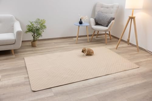Kerbl Pet Waschbare Urinunterlage, braun, 200x120 cm, Kaninchenunterlage, Nagerunterlage, Polyester, Kaninchen, Nager