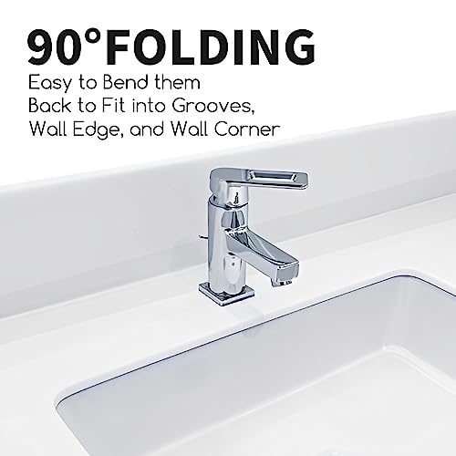 Image of 3 Rolls 10.5 Feet Caulk Tape Toilet Caulking Strip Self Adhesive Bathroom Sealing Peel and Stick Caulk Strip for Bathtub, 1.5 Inches (Transparent)