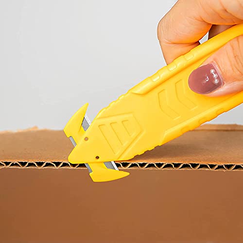 Image of 50 Pcs Safety Box Cutter T TOVIA Knife of Double-sided Recessed Concealed Blade, Cutter Stainless Steel Package Opener