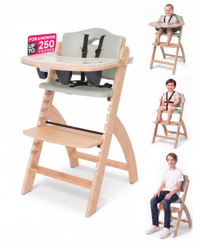 Abiie Beyond Junior Convertible Wooden High Chair with Removable Tray