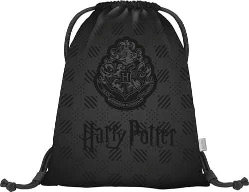 Baagl Turnbeutel für Jungen, Wasserdichte Schuhbeutel für Kinder, Schule und Kindergarten Sportbeutel für Junge, Sportrucksack, Gymsack (Harry Potter Hogwarts Schwarz)